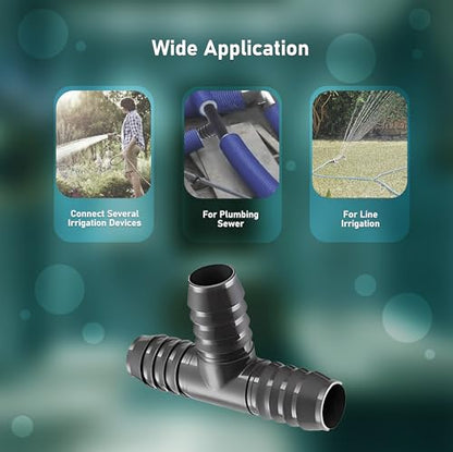1 PVC Barb Fitting - SCH 40 Barbed Hose Tee for Tubing & Water Line - size: Gray 1 PVC Tee