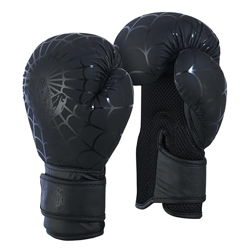 Boxing Gloves 6oz | Boxing Gloves for Kickboxing Muay Thai MMA | Bag Gloves for Punching Bag - color: Black-MATT