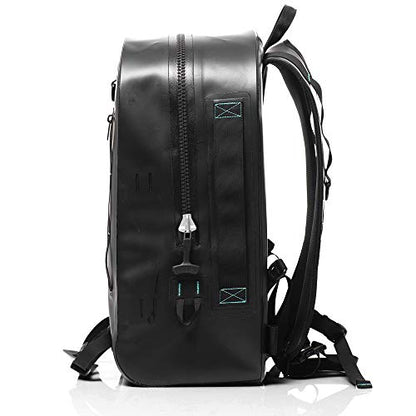 BOTE Highwater Backpack Waterproof Outdoor Zipper Dry Bag 28 Liter Capacity Molle Straps Fully Submersible Watersports Kayaking Fishing Hunting Boating | 100% waterproof 28L backpack with submersible gear protection - color: Black