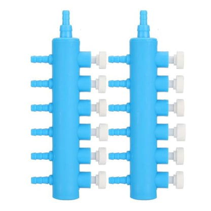 2Pcs 4mm Adapter Connector Plastic Distributor Aquarium Air Pump Splitter for Fish Tank Oxygen Tubing(6 Way) - style: 6 Way
