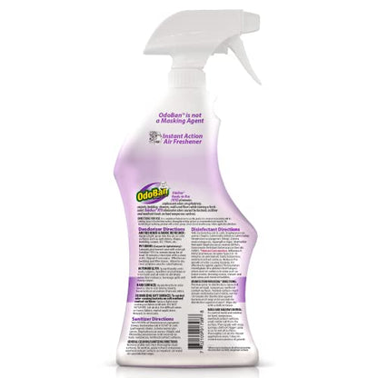 OdoBan Ready-to-Use Disinfectant and Harsh Aroma Eliminator, Cleaner and Fabric/Air Freshener, Set of 2, 14.6 Ounce 360-Degree Continuous Spray and 32 Ounce Trigger Spray, Lavender Scent - size: 23.3 Fl Oz (Pack of 2)