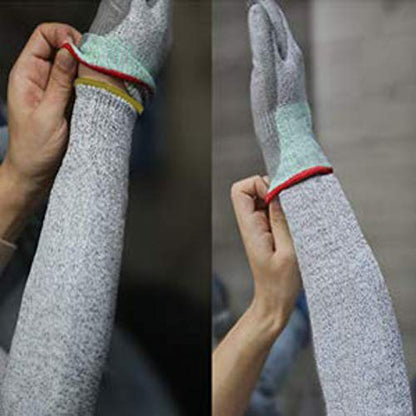 Protective Arm Sleeves, Cut Heat Resistant Arm Protectors Anti Abrasion Safety Armband for Garden Kitchen Work 1 Pair - color: Grey (Large, 1 Pair)