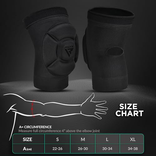 RDX Elbow Pads, Muay Thai MMA Kickboxing Sparring Elbow Guard, Martial Arts Striking Protection,Wrestling Basketball Adjustable MTB Volleyball Compression Padded Sleeve, Men Women - color: Black Black, size: Large