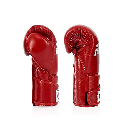 Fairtex BGV6 Angular Boxing Gloves, Locked Thumb Muay Thai MMA Kickboxing | Premium synthetic body with triple-layer foam padding. Joint protection and firm wrist support safeguard hands on heavy bags - color: Red, size: 16oz