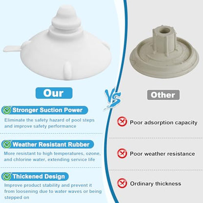 Pool Step Suction Cups Replacement for Innovaplas Above Ground Pool Steps | 8 PCS Pool Ladder Suction Cups Replacement Part 4 inch Rubber Strong Suction Step Cups for Pool Stair - color: 8pcs