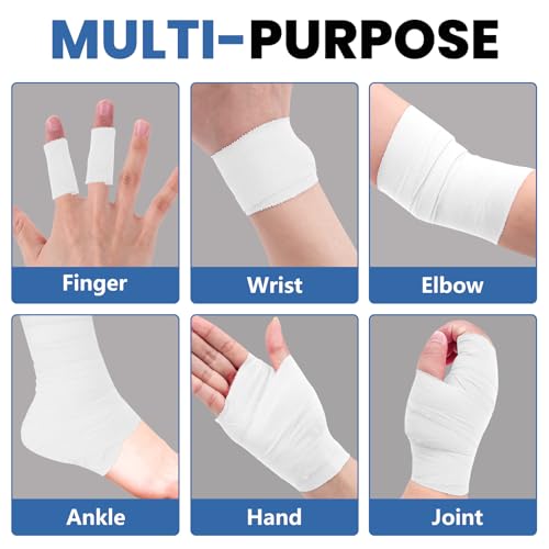 NUITPY 24 Pack Athletic Tape, White Sports Tape, Easy Tear Wrist Tape, Strong Adhesion Tapes for Boxing, Gymnastics, Hockey, Soccer, Lacrosse and First Aid(1.5in x 552ft Total) - color: White-24 Rolls