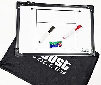 Tandem Sport Joust Magnetic Strategy Board - Dry Erase Volleyball Coach's Board - Plan Strategy, Visualize Plays - White Board for Coaching with Markers & Magnets - Volleyball Coaching Supplies