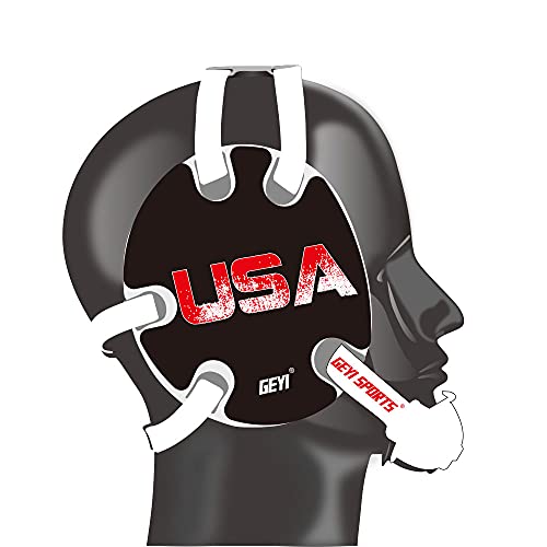 Wrestling Headgear with USA and Flag Wraps (White, Adult) - color: White, size: Adult