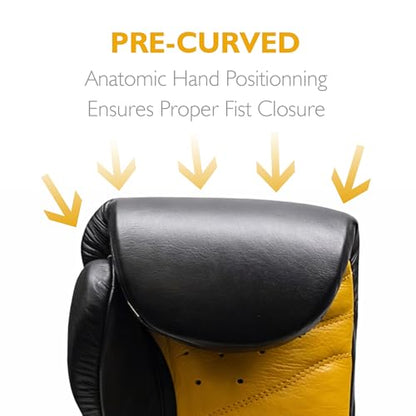 Invincible Fight Gear Professional Hook and Loop Leather Training Boxing Gloves v2.0 - Ideal for Boxing, Kickboxing, Muay Thai, MMA for Men Women and Kids (16oz)