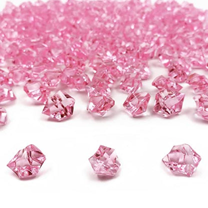 Fake Ice Rocks, 150 PCS Pink Acrylic Ice Rocks Pink Fake Crushed Ice Cubes,Vase Fillers for Valentine's Day - color: Pink-16*22mm-150pcs