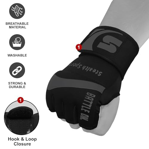 Boxing Inner Gloves Neoprene Wrist Support Padded Gel Wraps Hand Protection Boxing Bag Hand Wraps for Punching MMA Martial Arts Muay Thai Speed Bag Training – Under Mitts - size: X-Large