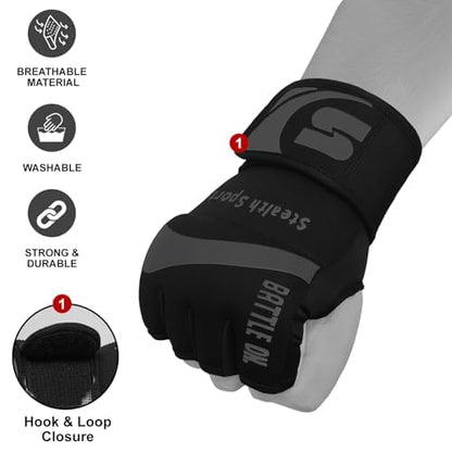 Boxing Inner Gloves Neoprene Wrist Support Padded Gel Wraps Hand Protection Boxing Bag Hand Wraps for Punching MMA Martial Arts Muay Thai Speed Bag Training – Under Mitts - size: X-Large