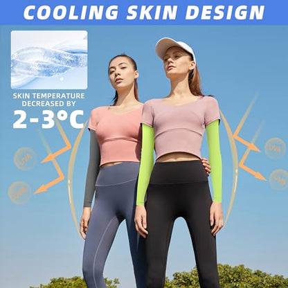 BHYTAKI UV Sun Protection Arm Sleeves, UPF 50 Sports Cooling Arm Compression Sleeves for Men Women Teenager - color: 2 Black+2 Dark Gray+2 Fluorescenct Green