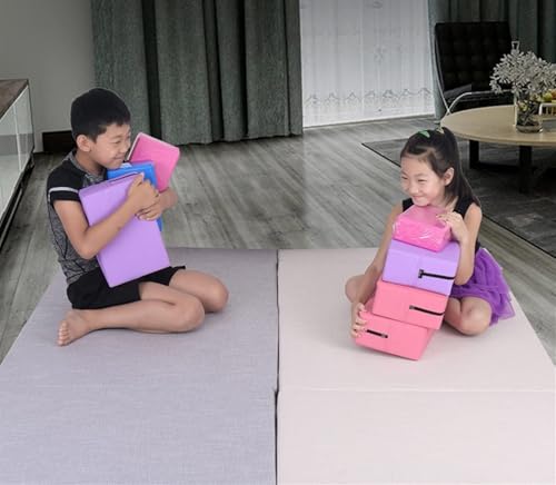 Four-Fold Folding Gymnastics Mat – 60x180cm, 5cm Thick Linen Fabric Exercise Mat, Non-Slip, Portable for Yoga, Dance, Martial Arts, Home Gym, and Tumbling - size: Style4