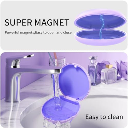 2 Pack Retainer Case, Slim Aligner Case for Invisalign with Tool Kit - color: : 2 Pack - Purple