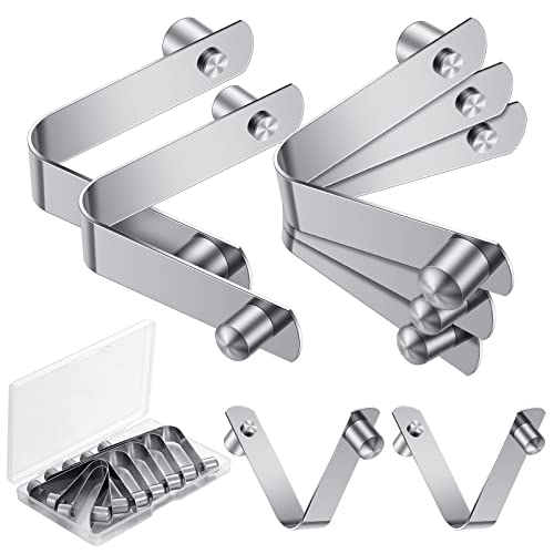 Oudain 20 Pcs Stainless Steel Universal Clip for All Swimming Pool Push Button Spring Clip Spa Skimmer/Nets Locking Double Pin and 1 Pcs Plastic Storage Box for Above Ground or Inground Pool
