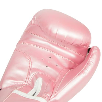 ProForce Unisex Leatherette Boxing Gloves - color: Metallic Pink, size: 10 oz.