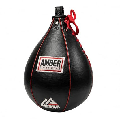Amber Sports Genuine Leather Speed Bag for Boxing & MMA – Handcrafted Punching Ball for Reflex & Speed – Balanced for Fast Rebound – Available in Sizes XS, S, M, L - size: Small (6"x9")