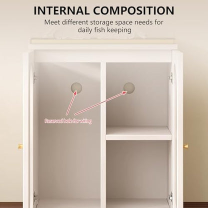 Luxury Fish Tank Cabinet with 16mm Thick Panel, Reserved Wiring Holes on the Back, and Large Storage Space(White,60x45cm/23.6x17.7in) - color: White, size: 60x45cm/23.6x17.7in