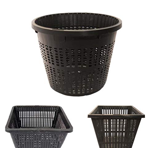 Small Water Garden Pond Aquatic Plastic Mesh Planting Basket Kit, Variety of 8 Pond Plant or Flower Planter Pots for Aquaponics, Hydroponics Slotted Mesh | Value 8 Pack