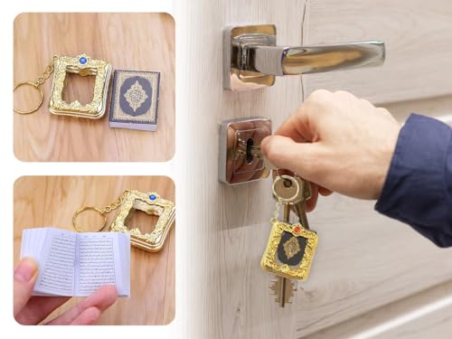 15PCS Mini Quran Keychain, Mini Islamic Keychain, Miniature Pendant Book Keyring, Small Muslim Keychains