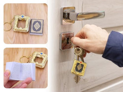 15PCS Mini Quran Keychain, Mini Islamic Keychain, Miniature Pendant Book Keyring, Small Muslim Keychains