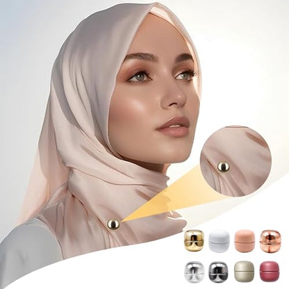 Hijab Magnets Strong Pinless Hijab Pins for Women, No-Damage to Fabric Headscarf Clips, Multi-Use Magnetic Pins for Cloth, Scarf, Dress (8 Pairs) - color: 8 pairs Matte Shiny