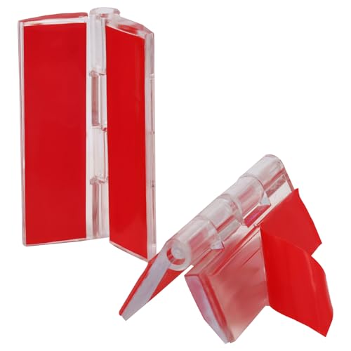 Hordion 12PCS Clear Acrylic Hinges Adhesive Small Plastic Hinge 35x45mm | Foldable Hinge Tools for Cabinet Aquarium Lid Glass Furniture DIY Display Stand - size: 35x45mm