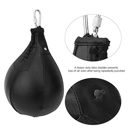 BORDSTRACT Boxing Speed Bag Kit, PU Punching Bag with Heavy-Duty Latex Bladder and Hanging Buckle, Speed Bag for Footwork, Head Movement, Reflex Training, MMA Sanda Durable Equipment