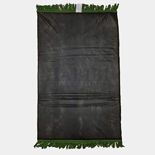 GREEN COLOUR 1" thick SOFT SPONGE PADDED PRAYER MAT RUG musallah(27"x 43") 800g.ADULT SIZE