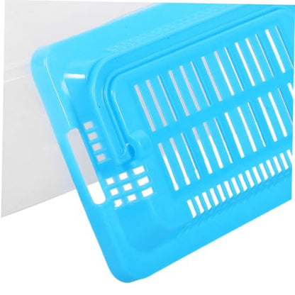SUPVOX Small Portable Fish Tank Breathable Lid Handheld Turtle Box for Reptiles and Pet Transport Lightweight Transparent Aquarium for Outdoor Use