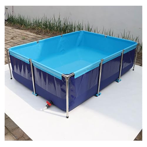 Foldable Outdoor Fish Tank - Durable Canvas Pool for Koi, Turtles & Aquatic Life - Temporary Holding Pond (2m x 1m x 0.6m) - Ideal for Agriculture & Farming Use - size: 2*1*0.6m