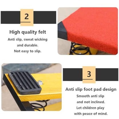Gymnastics Springboard, Heavy Vault Springboard, Sports Club/Martial Arts Springboard with Anti-Slip Felt and Foot Pads