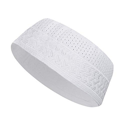 RUIXIA Men Boys Muslim Prayer Kufi Hat Skull Cap Embroidery Islam Kufi Headware takke Praying Beanie Hat Kofia Topi Hat - color: White-adult