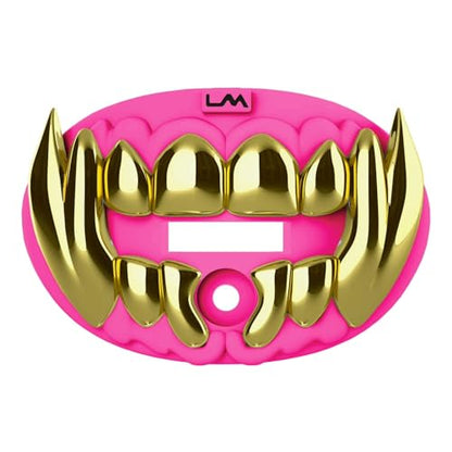 Loudmouth Football Mouth Guard - 3D Chrome Beast Football Mouthpiece, Fits Adult & Youth Ages 5+, Accessories Mouth Guard (3D Chrome Beast - Fluorescent Pink) - color: Fluorescent Pink
