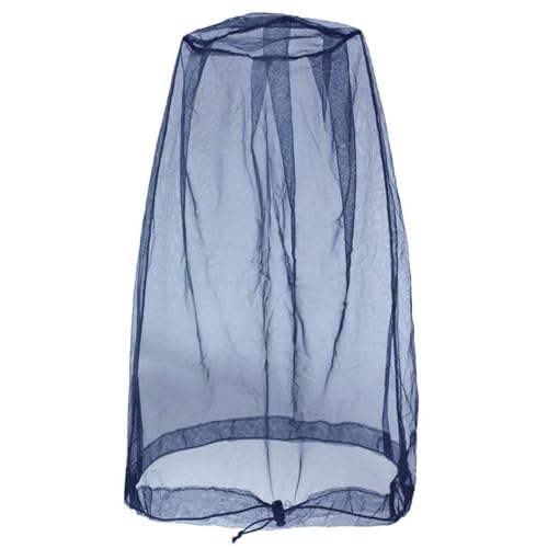 Practical Head Covers with Fine Density Mesh Antibug Head Net for Women Men Unisex Hiking Camping Fishing Accessories Gnat - color: Navy Blue With Top