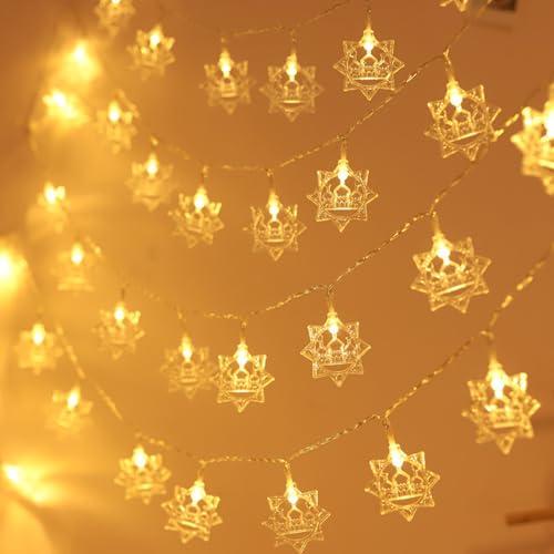 Ramadan Lights 10Ft 20 LEDs Star Moon Lantern String Light Battery Operated Fairy Lights Indoor Ramadan Kareem Eid Mubarak Decorations for Home Eid al-Fitr Party Warm White-06 - color: Warm White-06