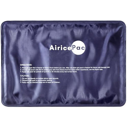 AiricePac Ice Packs for Injuries Reusable, 10”x 14”Gel Cold Pack for Knee Neck Shoulder Ankle Elbow Hip Back Pain Relief, Cold Compress Therapy for Swelling, Bruises, Surgery, 10”x 14”, Blue - style: L 1 Pack