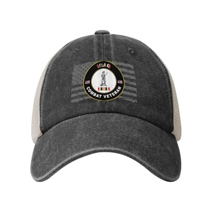 United States National Guard Iraq Combat Veteran Cowboy Hat Trucker Mesh Baseball Cap: Comfortable & Sturdy Headwear for Outdoor Black65