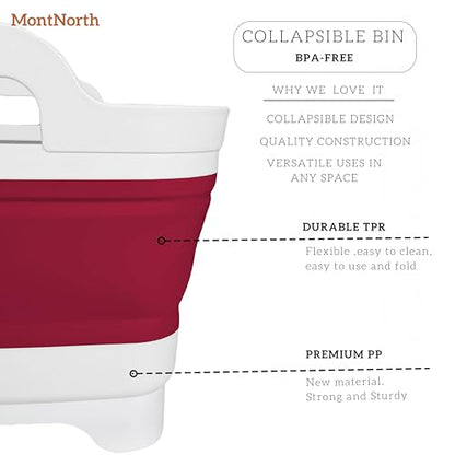 Collapsible Wash Basin 9L, Foldable Dish Tub with Drain Plug, Portable Collapsible Dish Basin, Camping Sink for Washing Dishes, Laundry & Kitchen Use (Viva Magenta) - color: Viva Magenta - Set of 1