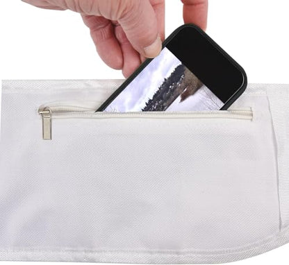 Adjustable Ihram Hajj Umrah Haji Waist Belt with Front Pockets and Zippered Compartments - Fits Up to 50" Waist - Ihram Belt for Hajj and Umrah