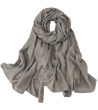 Thin Cotton Scarf For Spring And Summer, Pure Color Edged Sunscreen Shawl - color: 3
