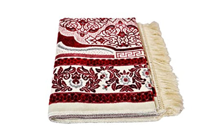Islamic Prayer Rugs, Muslim, Prayer Rugs for Women, Men and Kids, Hajj Prayer Rugs, Best Ramadan Gifts, Mosque, Soft Prayer Rugs, Premium Quality, Made in Turkey, Turkzar (Red)