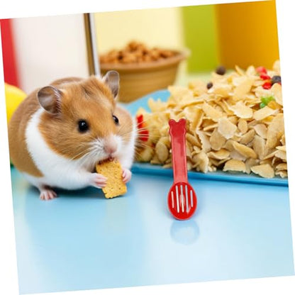 Yardwe 32pcs Hamster Sand Bath Scoops Plastic Litter Sifters Small Pet Cage Cleaning Shovels for Chinchilla Gerbil Reptile Cage Maintenance