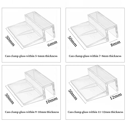 Suxgumoe Aquarium Cover Clip, 8 Pcs Universal Lid Clips for Rimless Aquariums (10MM)