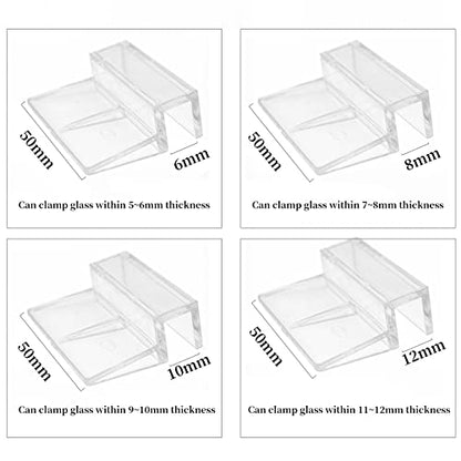 Suxgumoe Aquarium Cover Clip, 8 Pcs Universal Lid Clips for Rimless Aquariums (10MM)
