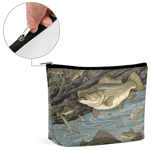 Fishing Makeup Bag for Women, Toiletry Bag Portable PU, Cosmetic Bag Travel Essentials Toiletries Accessories