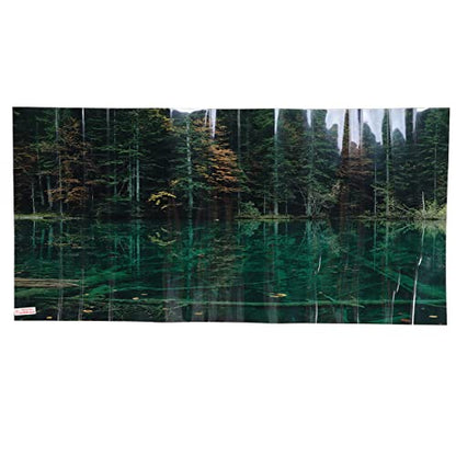 3D PVC Self Adhesive Fish Tank Wallpaper Sticker, Lake Reflection Pattern, for Aquarium Fish Tank Decoration, Premium 1 Roll (61 * 41CM) - size: 61*41CM
