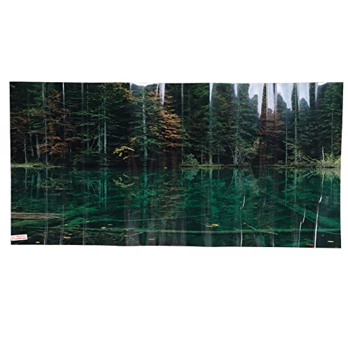 3D PVC Self Adhesive Fish Tank Wallpaper Sticker, Lake Reflection Pattern, for Aquarium Fish Tank Decoration, Premium 1 Roll (61 * 41CM) - size: 61*41CM