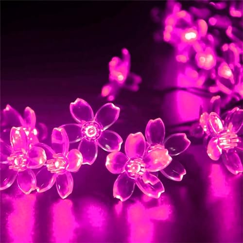 33ft 100 LED Aesthetic Pink Cherry Blossom Flower Fairy Lights String Decor - color: Pink